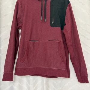 Men's Maroon and Black Hoodie